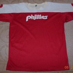 1970's Philadelphia PHILLIES mesh shirt jersey Logo Baseball MLB Artex Large L